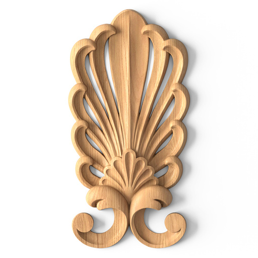 oval architectural shell wood carving applique classical style