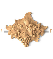Ornate wood appliques for cabinets from beech