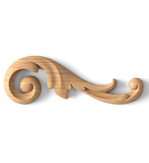 Renaissance-style wooden scrolled onlay, Left