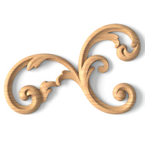 Wood scroll appliques with acanthus leaves, Right