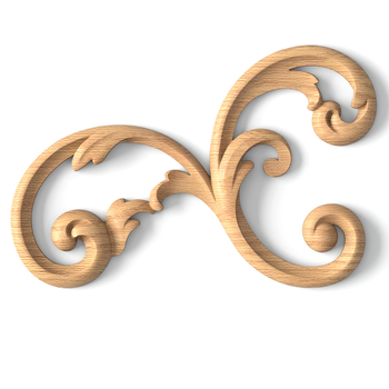 Classic solid wood architectural onlay with scrolls, Left#additional-separator##additional-separator..