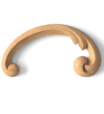 Solid wood onlay Scroll for stircase, Left