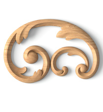 Decorative solid wood onlay with acanthus leaf, Left