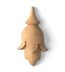 Miniature flower bud onlay from solid wood