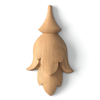 Classical Style Hardwood Flower Bud Onlay for Walls at Carved-Decor.com