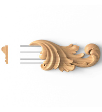 Small hardwood acanthus onlay for moulding