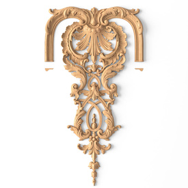 Pierced floral applique paneling centre for wall molding