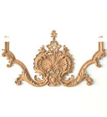 Baroque Arched onlay with acanthus leaves from wood