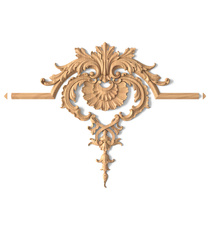 Baroque-style solid wood acanthus onlay for moulding