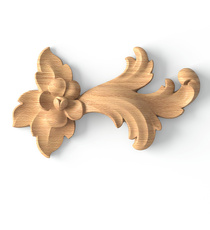 Classic-style oak pierced decorative onlays, Left