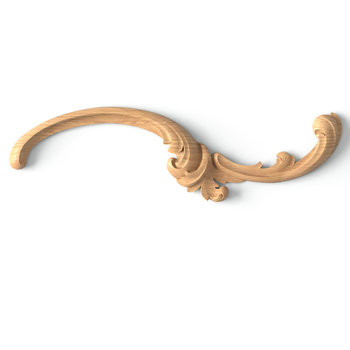 Classic-style hardwood acanthus applique, Right