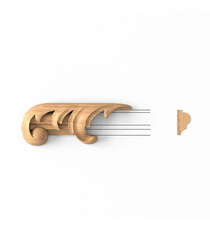 Classic-style hardwood scroll applique for moulding, Right
