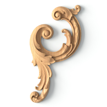 Handcrafted furniture acanthus applique, Left