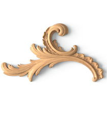 small corner carved leaf wood carving applique gothic style