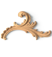 small corner architectural leaf wood onlay applique classical style