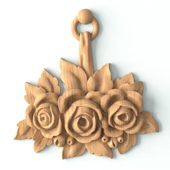 Delicate roses applique, Carved floral element