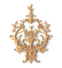 corner artistic rose wood carving applique renaissance style