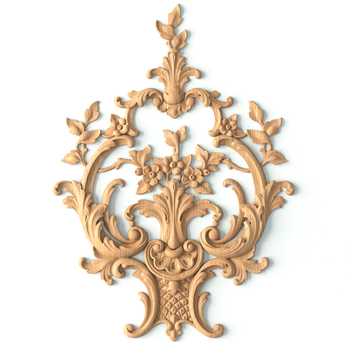 Ornate acanthus onlay, Carved flowers applique