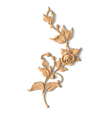 corner decorative flower wood onlay applique victorian style