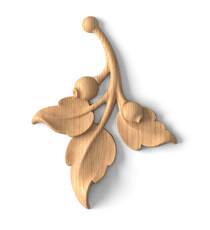 medium corner ornate leaf wood onlay applique classical style