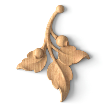 Carved miniature floral branch applique, Right