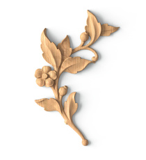 narrow corner architectural leaf wood carving applique gothic style