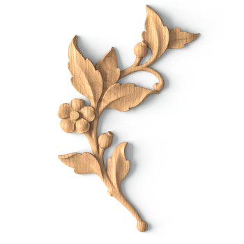 Wooden floral applique for interior, Left