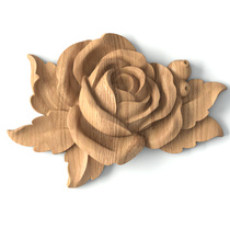 large vertical artistic rose wood onlay applique gothic style