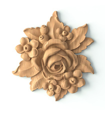 small architectural rose wood onlay applique gothic style