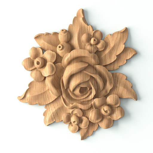 small decorative rose wood applique victorian style