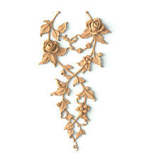 small vertical decorative leaf wood onlay applique victorian style