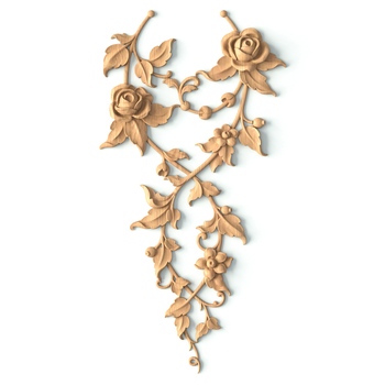 Handcrafted intertwined floral branches onlay