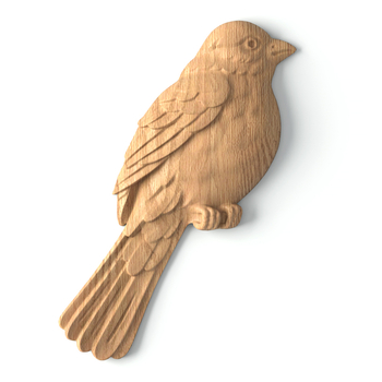 Unfinished solid wood sparrow onlay, Left