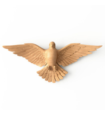 Carved flying dove sculpture for interior from wood