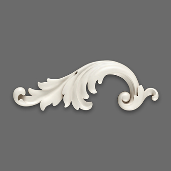 Decorative scrolled acanthus applique Baroque-style, left