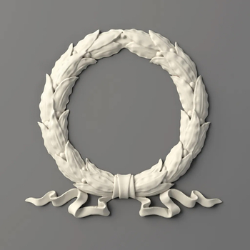 Laurel wreath with ribbons polyurethane ornaments