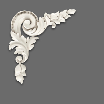 Floral corner molding for wall and ceiling decoration