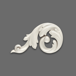 Furniture acanthus scroll applique, left