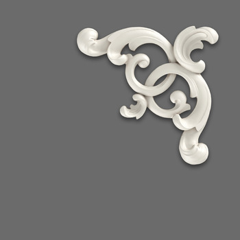 Pierced polyurethane corner overlay, right