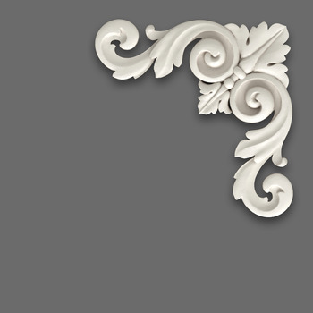 Baroque corner decoration with acanthus scrolls