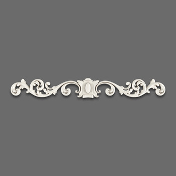 Long scroll cartouche onlay for cabinets - decorative interior trim