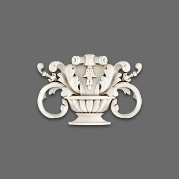 Decorative polyurethane carved bowl with acanthus leaves and scroll 