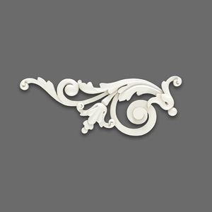 Corner onlay applique - decorative floral bells, left
