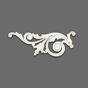 Corner onlay applique - decorative floral bells, left
