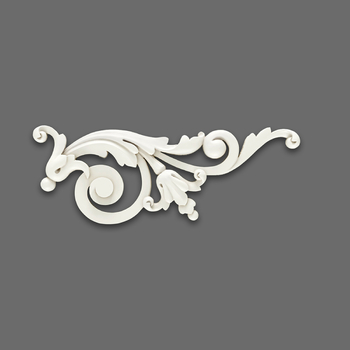 Carved bell flower - decorative applique for walls & furniture, right