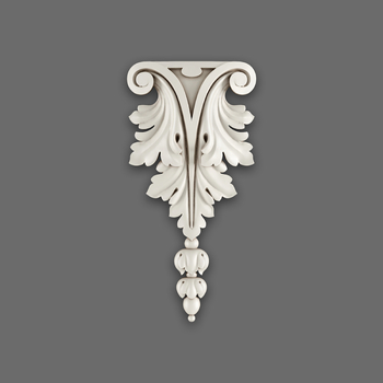 Acanthus leaf drop onlay for wall from polyurethane