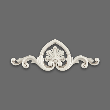 Center applique with a palmette for furniture and doors