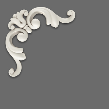 Decorative frame corners with scrolls and flowers polyurethane