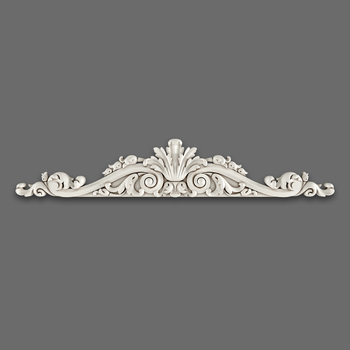 Crown molding applique with flowers and acanthus leaves  