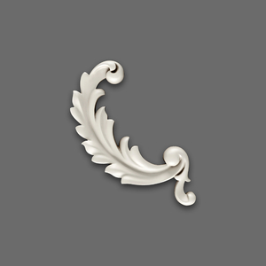 Furniture appliques - сurved acanthus leaf, right